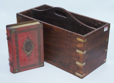 Lot 298 - A brass bound hardwood campaign style twin...