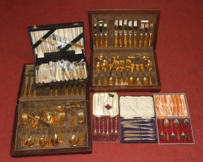 Lot 304 - Five various plated sets of flatware