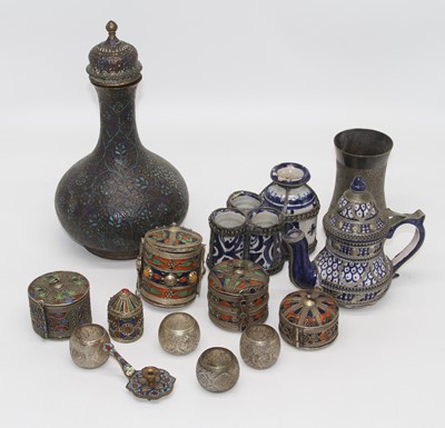 Lot 337 - An early 20th century Indo-Persian cloisonne...