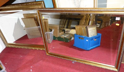 Lot 1087 - A reproduction gilt framed and bevelled...