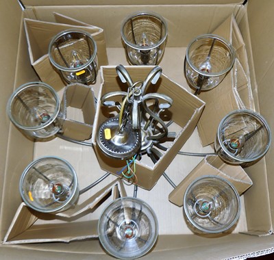 Lot 1096 - A modern gilt metal eight light electrolier,...