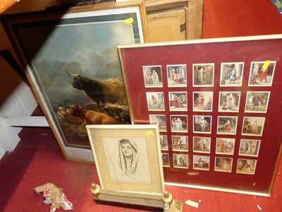 Lot 1100 - A framed display of Wills Cigarette cards,...