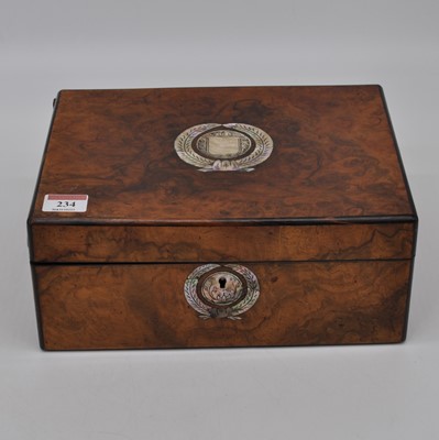 Lot 234 - A Victorian walnut and mother of pearl inlaid...