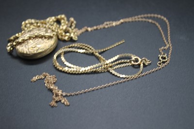 Lot 452 - A 9ct gold belcher link neck chain; together...