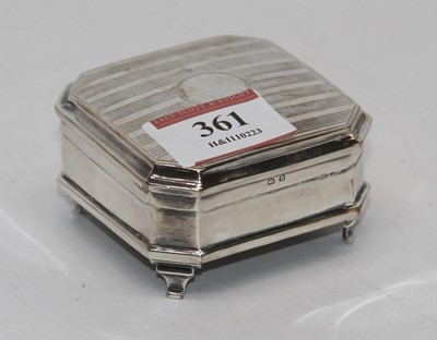 Lot 361 - A George V silver trinket box and cover of...