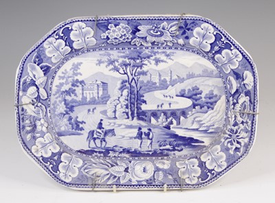 Lot 4029 - A Leeds blue and white transfer decorated meat...
