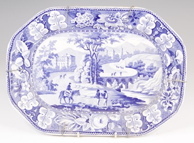 Lot 4029 - A Leeds blue and white transfer decorated meat...