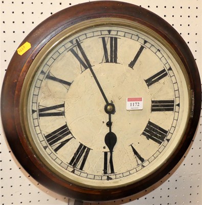 Lot 1172 - A Victorian mahogany circular wall clock,...