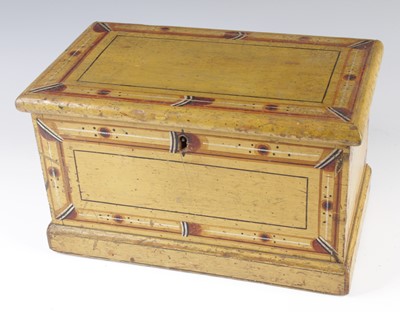 Lot 4229 - A 19th century polychrome painted pine box of...