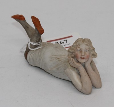 Lot 367 - An early C20th bisque porcelain figure...