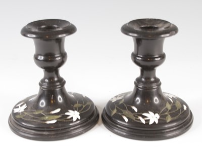 Lot 4173 - A pair of Victorian black slate and pietra...