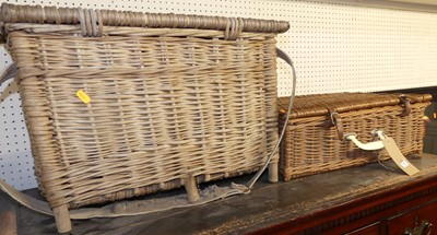 Lot 1181 - A wicker fitted picnic basket; and a wicker...