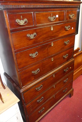 Lot 1182 - A 19th century mahogany chest-on-chest, having...