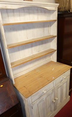 Lot 1184 - A modern pine and part-lime washed kitchen...