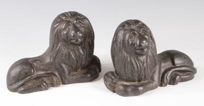 Lot 4243 - A pair of Victorian cast iron door stops, each...