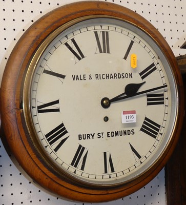 Lot 1193 - A Victorian mahogany circular wall clock, the...