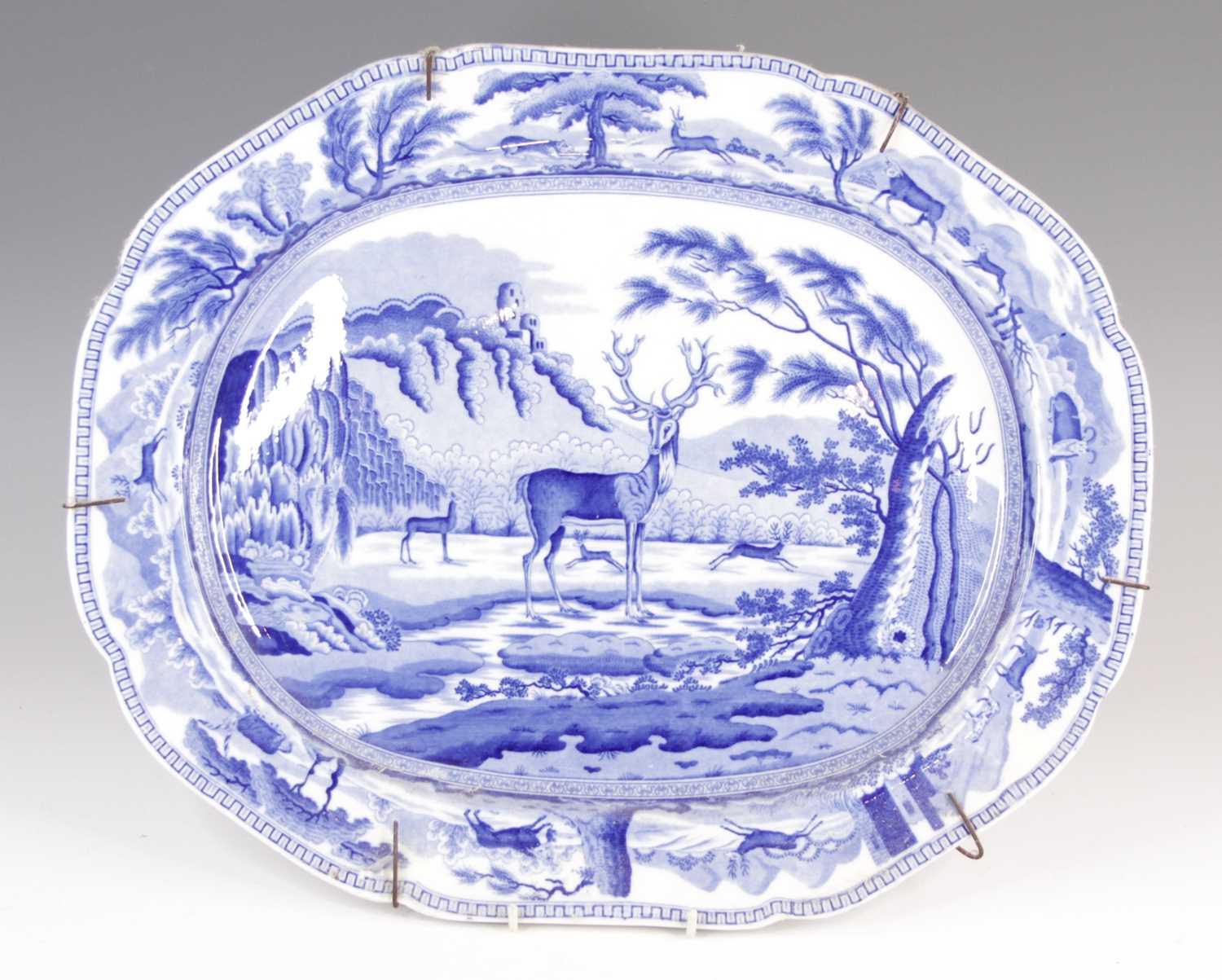 Lot 4044 - A Staffordshire blue and white transfer...