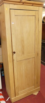 Lot 1229 - A rustic pine single door hall cupboard, w.79cm