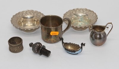 Lot 378 - A mid C20th Norwegian sterling silver and blue...