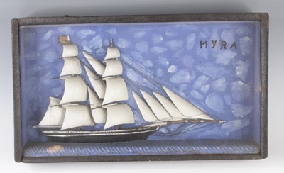 Lot 4296 - A 19th century diorama, depicting the ship...