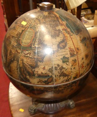 Lot 1253 - A contemporary table-top globe bar, with...