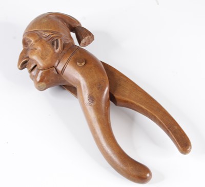 Lot 4212 - A 19th century fruitwood novelty nut cracker,...