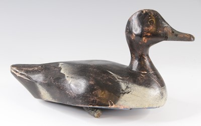 Lot 4207 - A 19th century carved and painted pine decoy,...