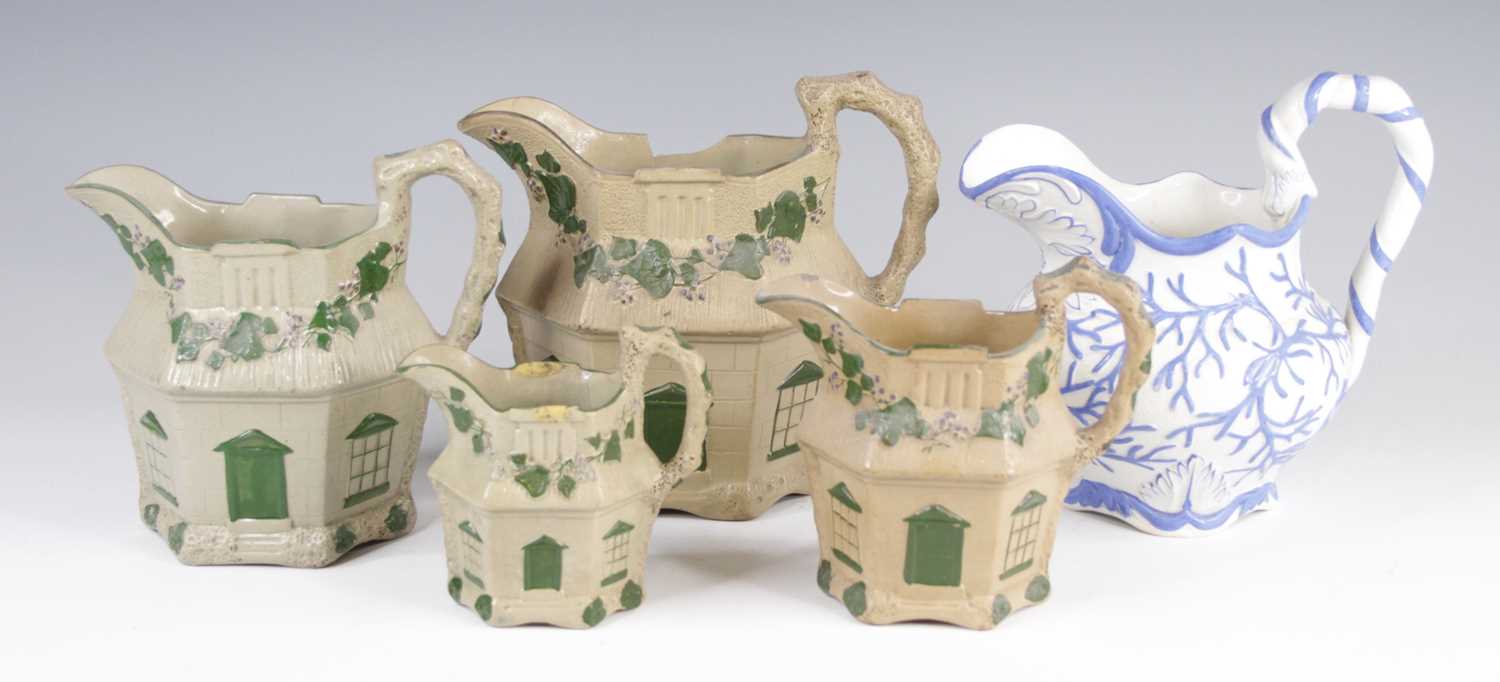 Lot 4048 - A graduated set of four Staffordshire moulded...
