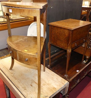 Lot 1285 - A 19th century mahogany bowfront two-tier...