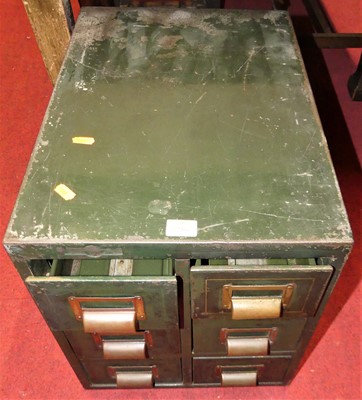 Lot 1286 - A 1930s Roneo painted steel six drawer bank of...