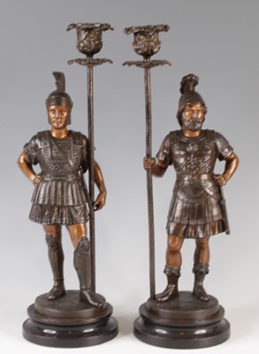 Lot 4179 - A pair of early 20th century painted spelter...
