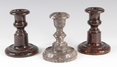 Lot 4181 - A pair of Victorian Cornish serpentine table...