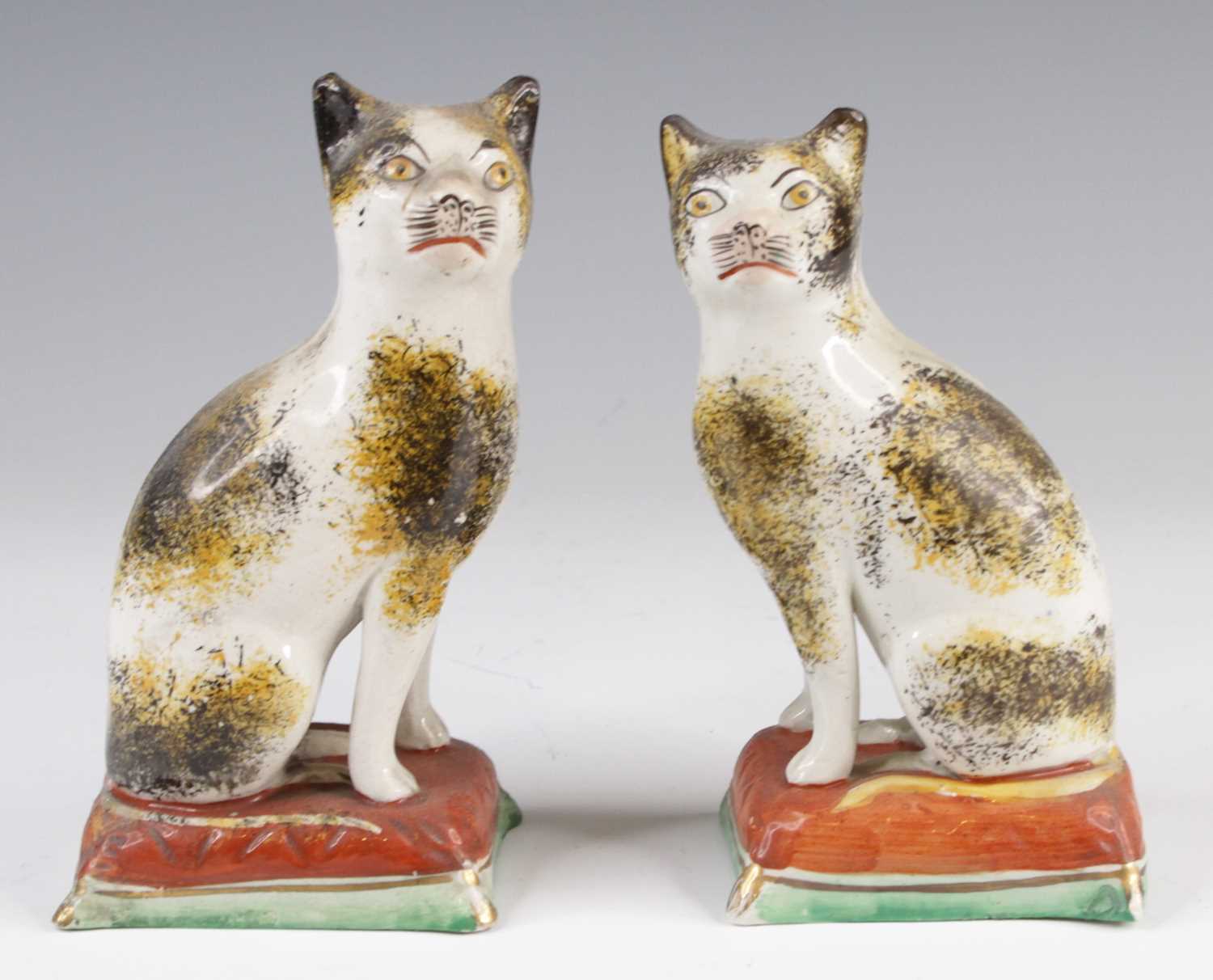 Lot 4051 - A pair of Victorian Staffordshire pearlware...