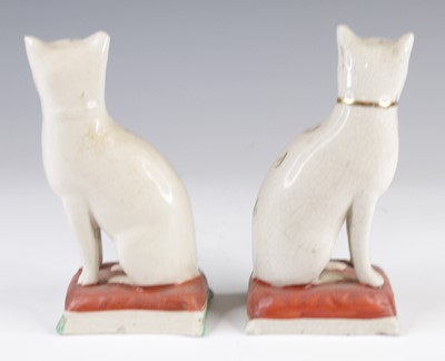Lot 4052 - A pair of Victorian Staffordshire pearlware...