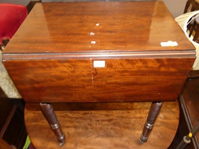 Lot 1308 - A 19th century mahogany dropflap work table, w....