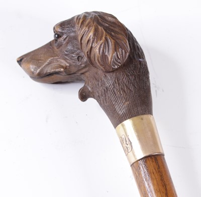 Lot 4201 - A 19th century walking cane, having an oak...