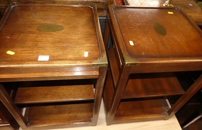 Lot 1329 - A pair of contemporary mahogany and brass...