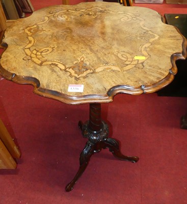 Lot 1336 - A mid-Victorian figured walnut and floral...