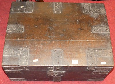 Lot 1339 - A 19th century stained oak and iron bound...