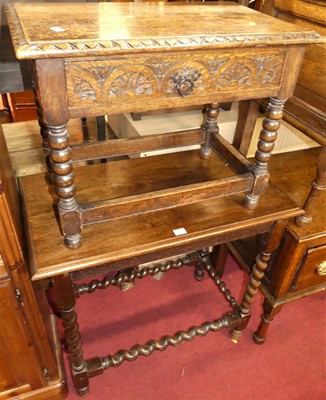 Lot 1345 - An early 20th century oak barleytwist side...