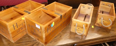 Lot 1346 - A pair of modern stained pine trugs; together...