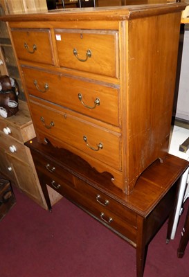 Lot 1356 - An Edwardian satin walnut chest of drawers,...