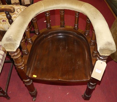 Lot 1365 - A Victorian mahogany tub armchair, with padded...