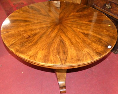 Lot 1378 - A 19th century walnut radial veneered circular...