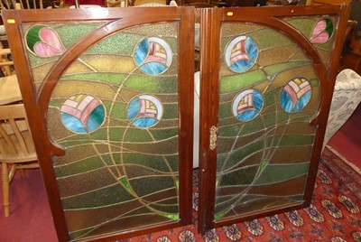 Lot 1400 - A pair of pitched pine and bright colour...