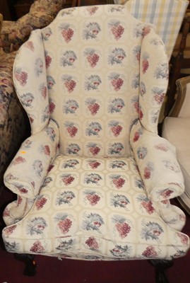 Lot 1413 - A mahogany framed and chequer upholstered...