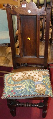 Lot 1424 - A 19th century joined oak panelled seat single...