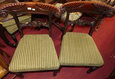 Lot 1425 - A set of four William IV mahogany scroll...