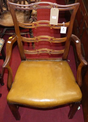 Lot 1429 - A 19th century mahogany ladderback single...