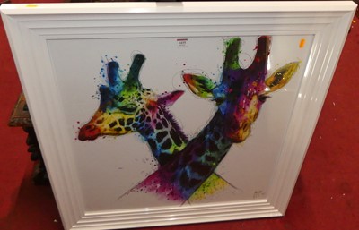 Lot 1435 - Patrice Murciano - Giraffes, colour print with...